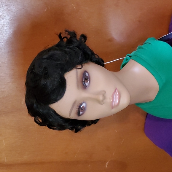 Short Black Curly Wig - Picture 2 of 5